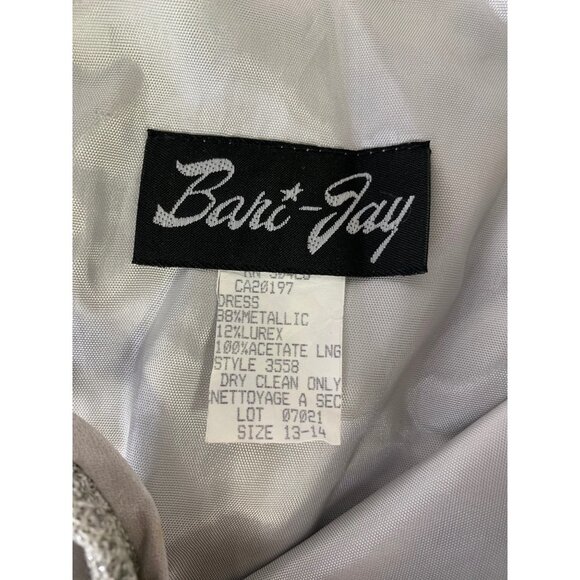 Bari Jay Women's Slithering Silver Evening Dress - Picture 3 of 6